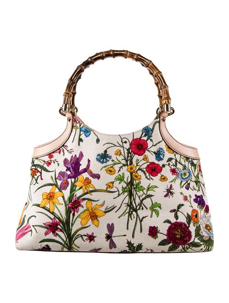 handbag gucci new bamboo flora